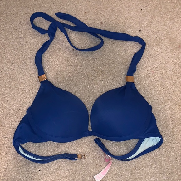 VS blue push up bathing suit top